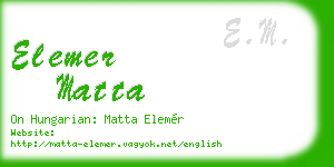 elemer matta business card